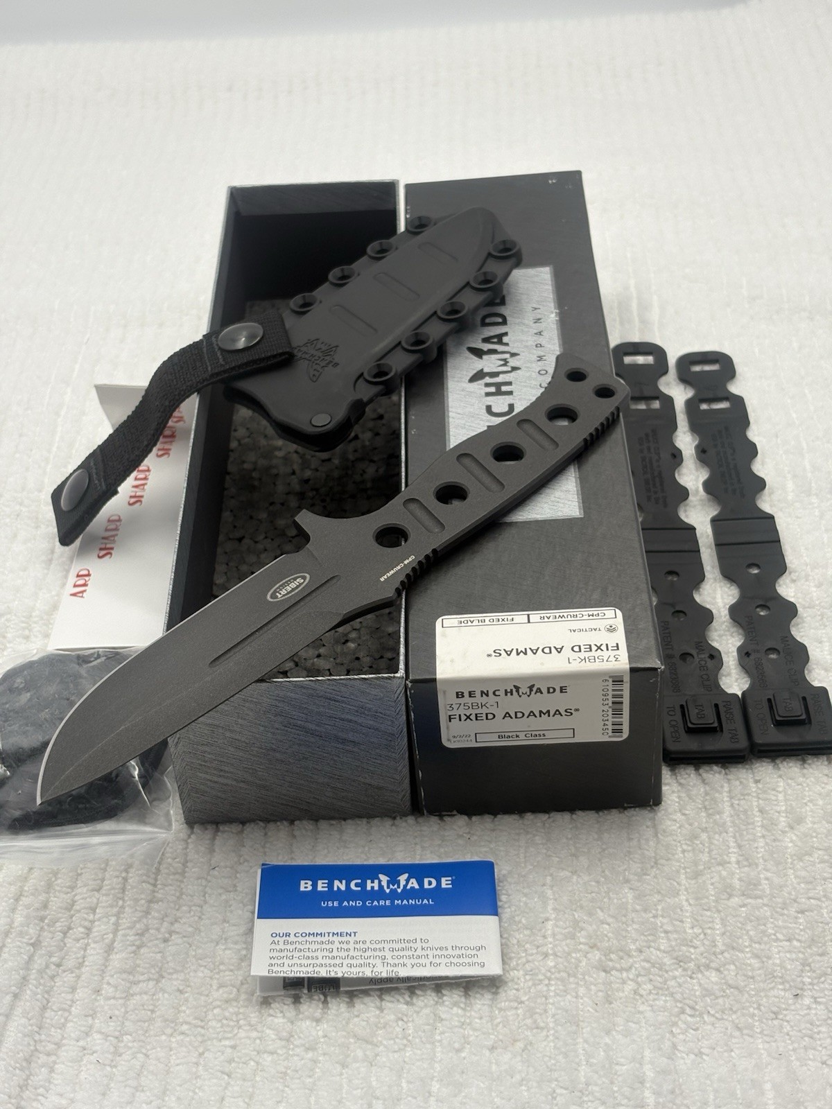 Benchmade 375BK-1 Adamas Tactical Fixed Blade Knife New In Box Made In USA