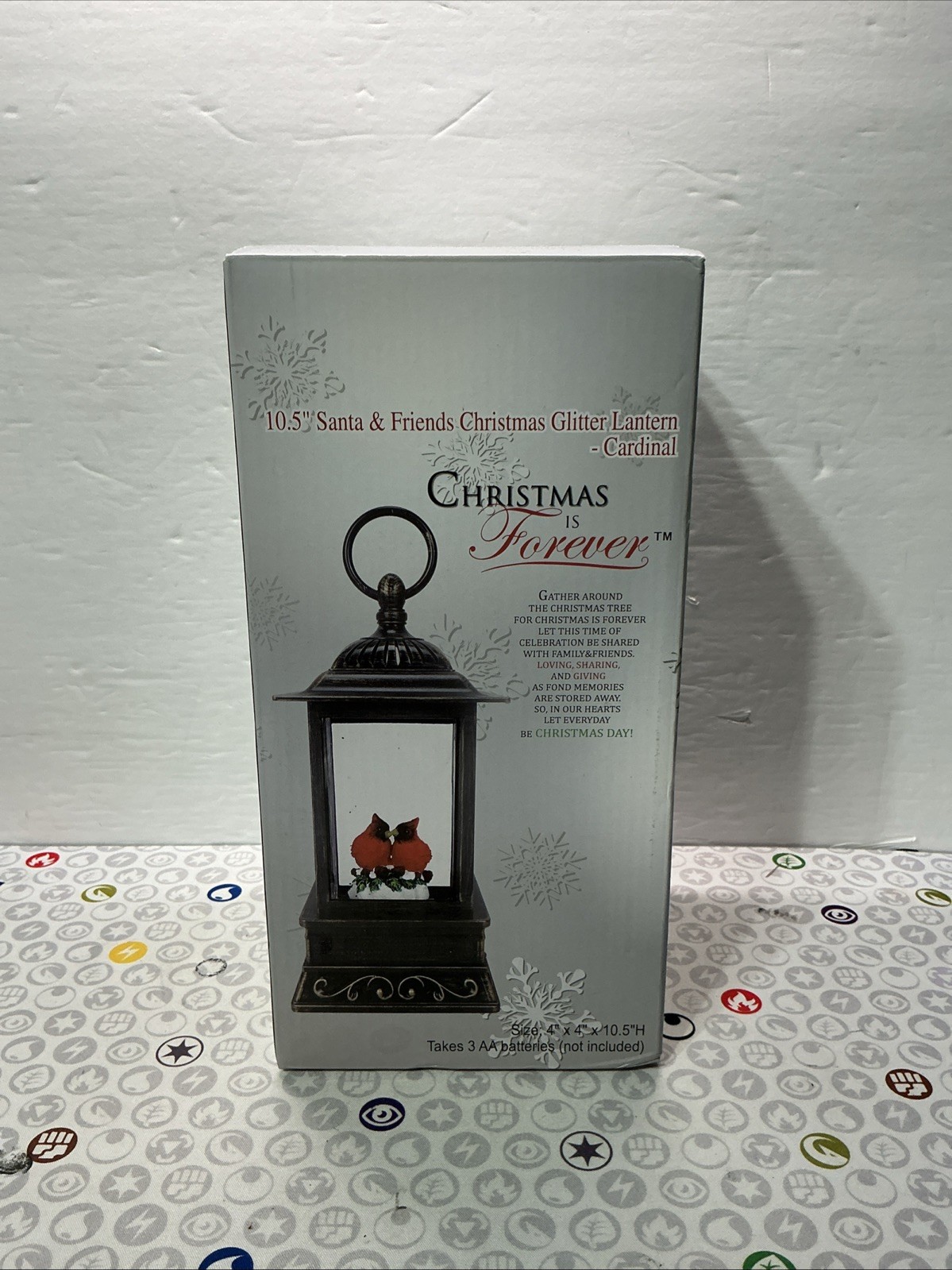 RARE Christmas Is Forever “Kissing Cardinals” Glitter Light Up Lantern 10.5\