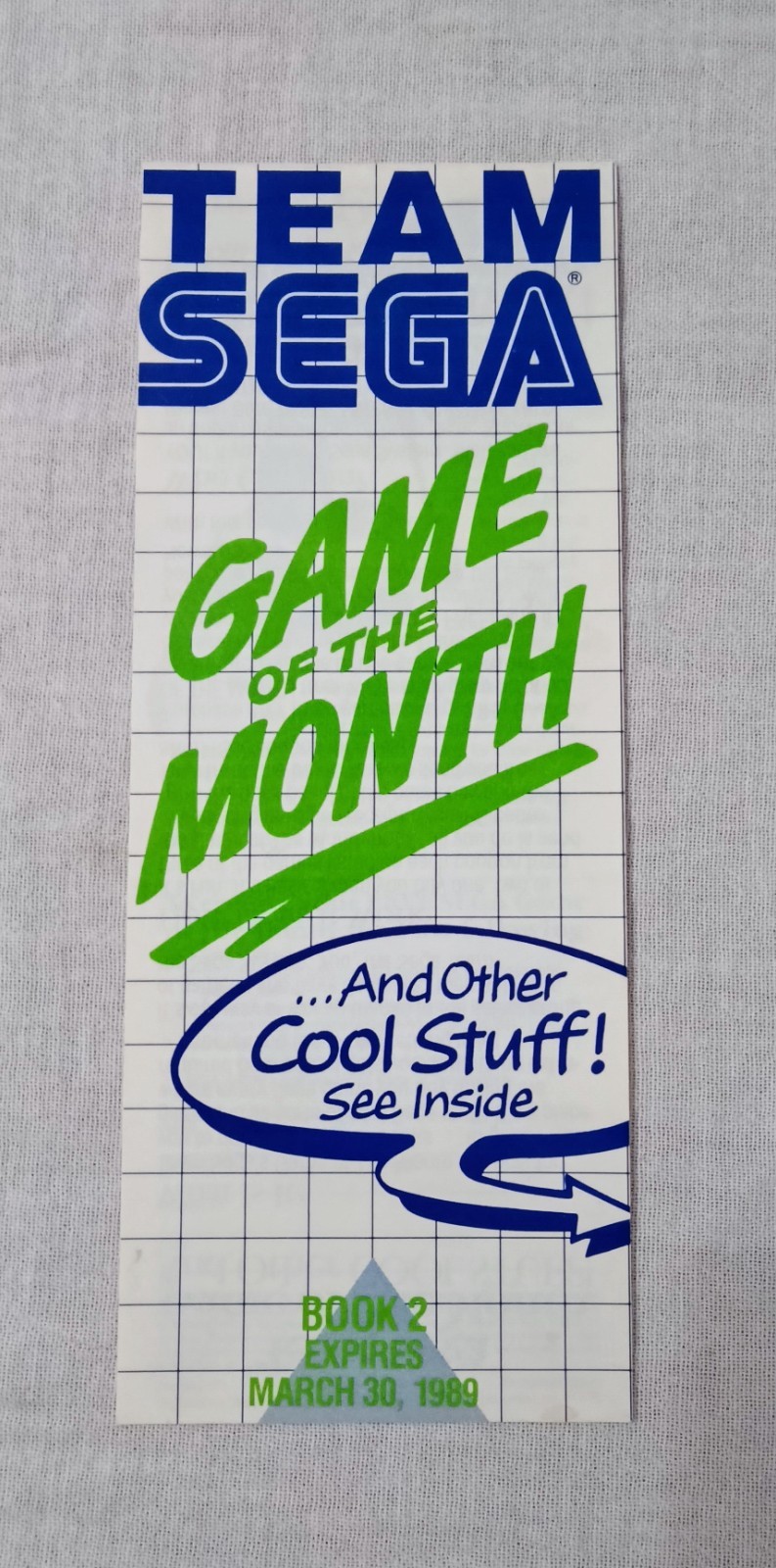 1989 TEAM SEGA GAME OF THE MONTH AND OTHER COOL STUFF BROCHURE RARE