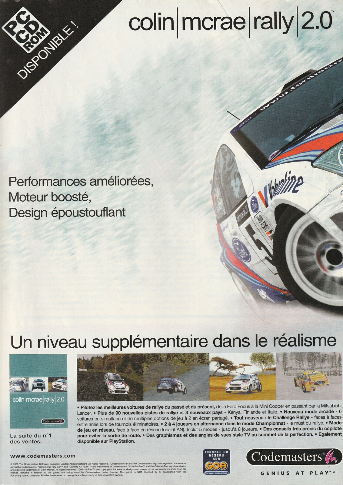2001 Colin McRae Rally 2.0 Game Orig French Print Ad 20x30cm PC CD-ROM FHM 18