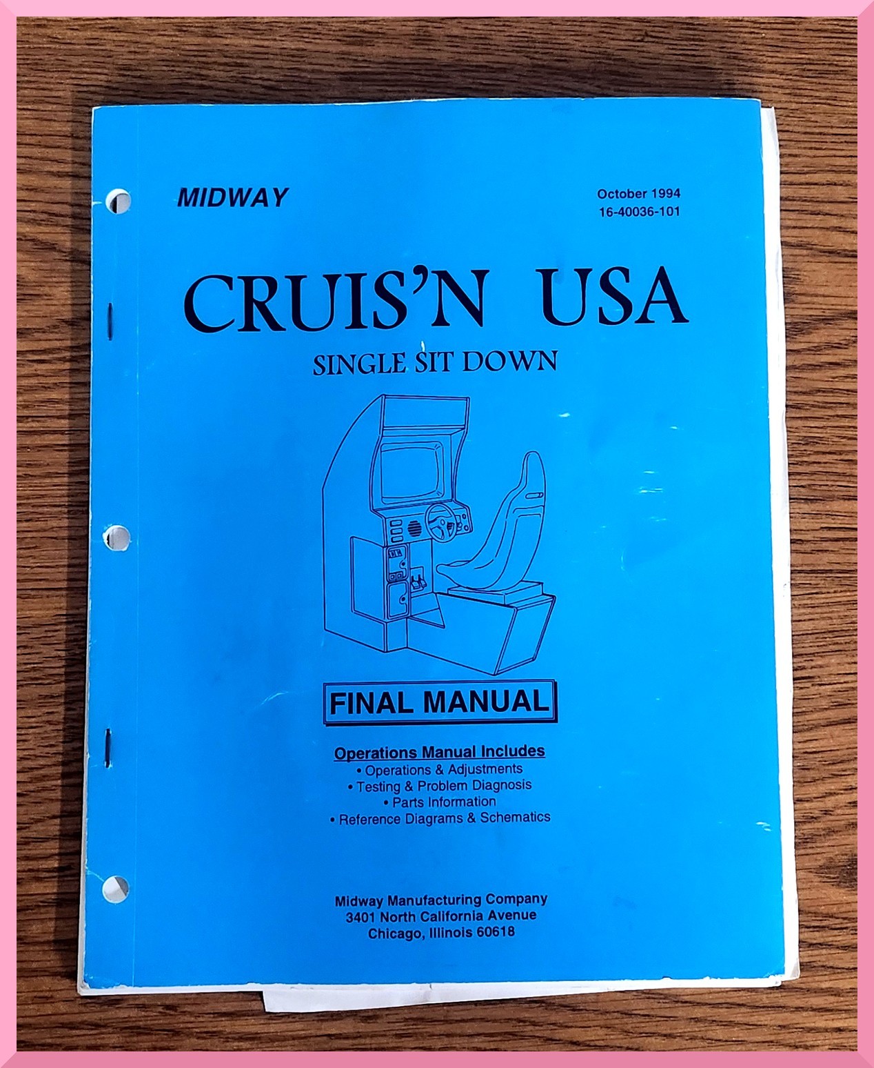 CRUIS\'N USA Sit Down Video Final Manual MIDWAY  Collectable Nice Clean 1994 #37
