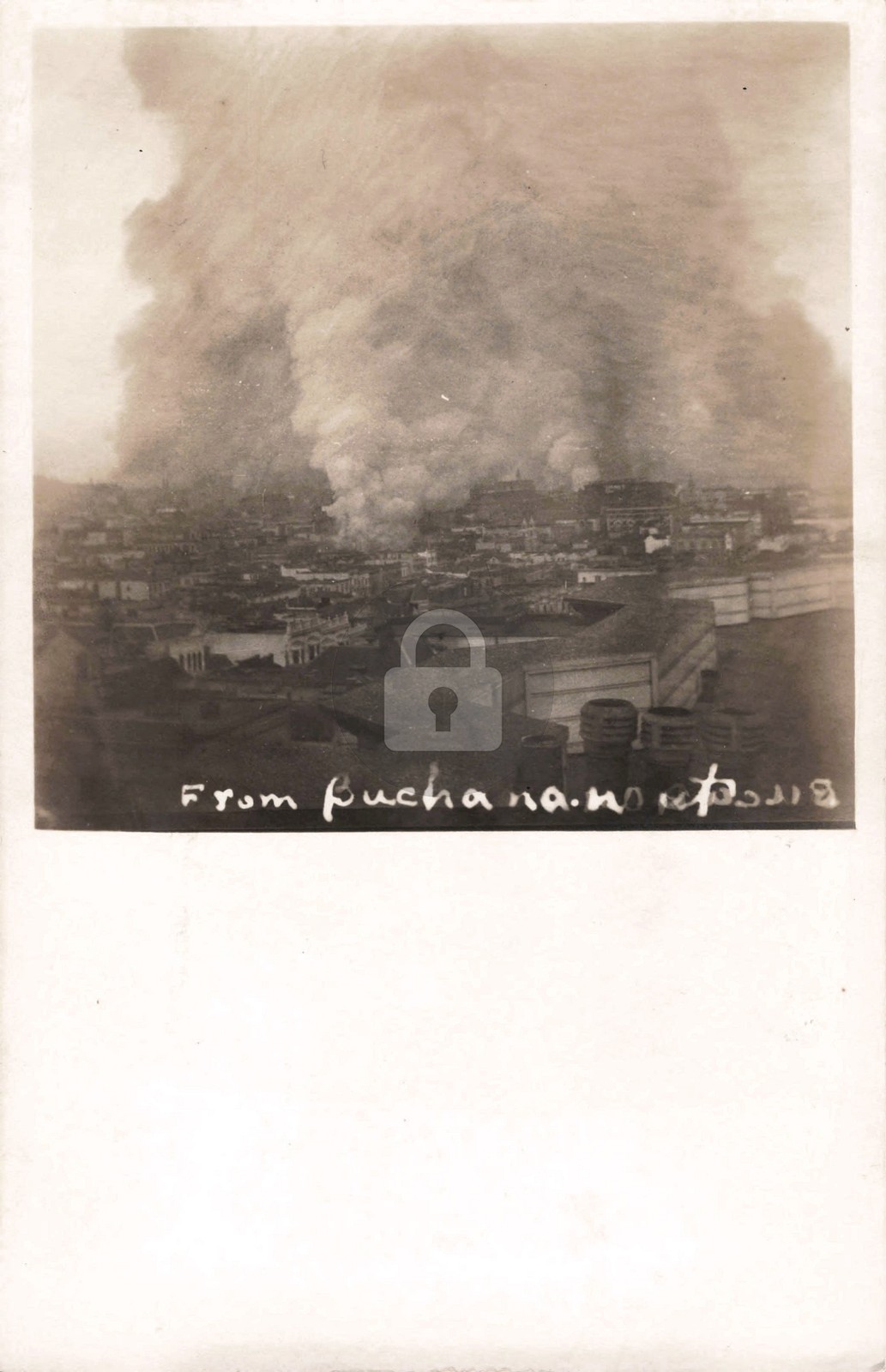 Bird's-Eye View fr Fire Buchanan MI Michigan 1909 RPPC Photo Postcard COPY
