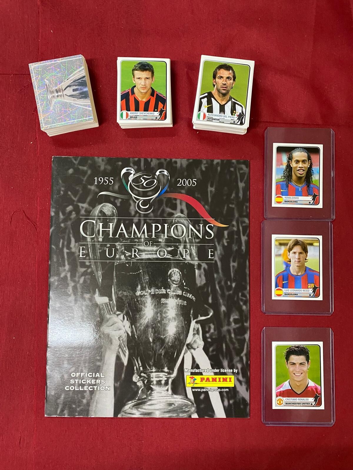 EMPTY ALBUM COMPLETE SET FIGURINES STICKER PANINI CHAMPIONS OF EUROPE 1955-2005