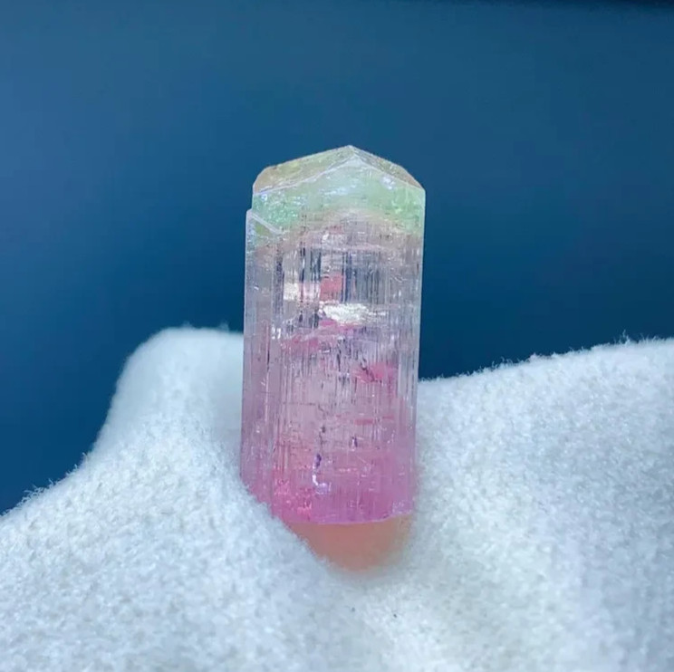 17 Carat Bi Color Tourmaline Crystal Specimen From Afghanistan