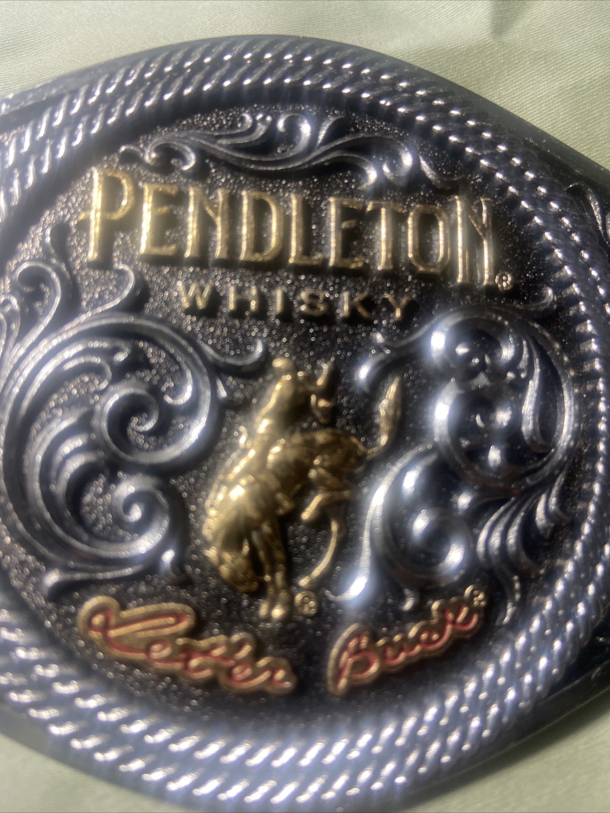 Belt Buckle Pendleton Whisky Let\'er Buck Cowboy Rodeo Whiskey 2021