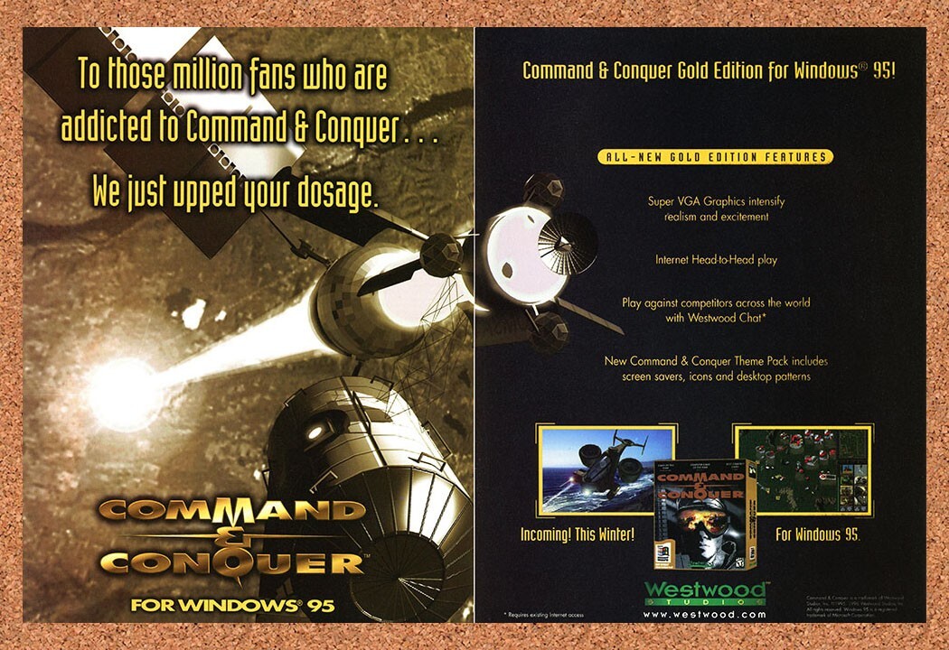 1996 Command & Conquer PC Original Advertisement / Retro Wall Art v1