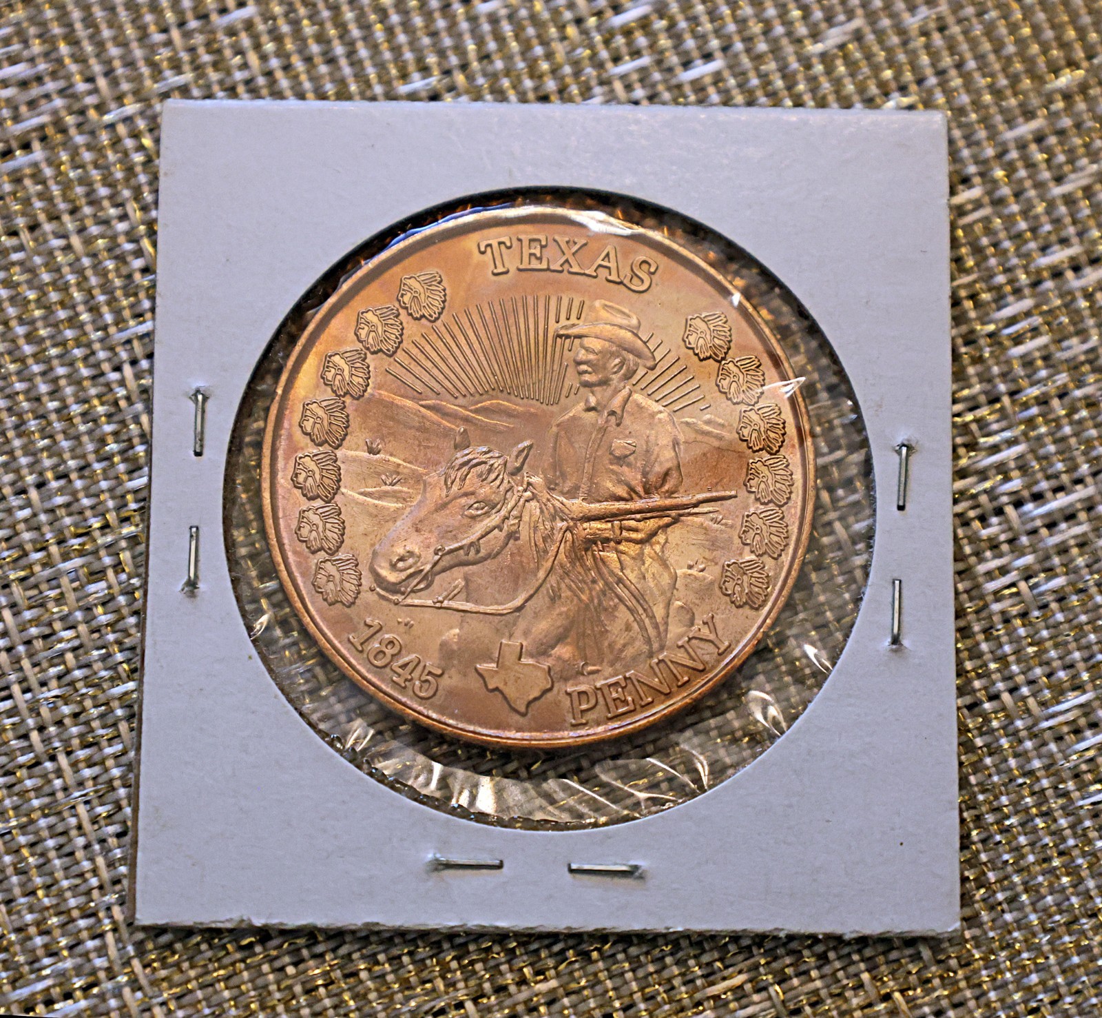 The Alamo Texas Penny Copper Coin – Lone Star State Souvenir – 1845 Design