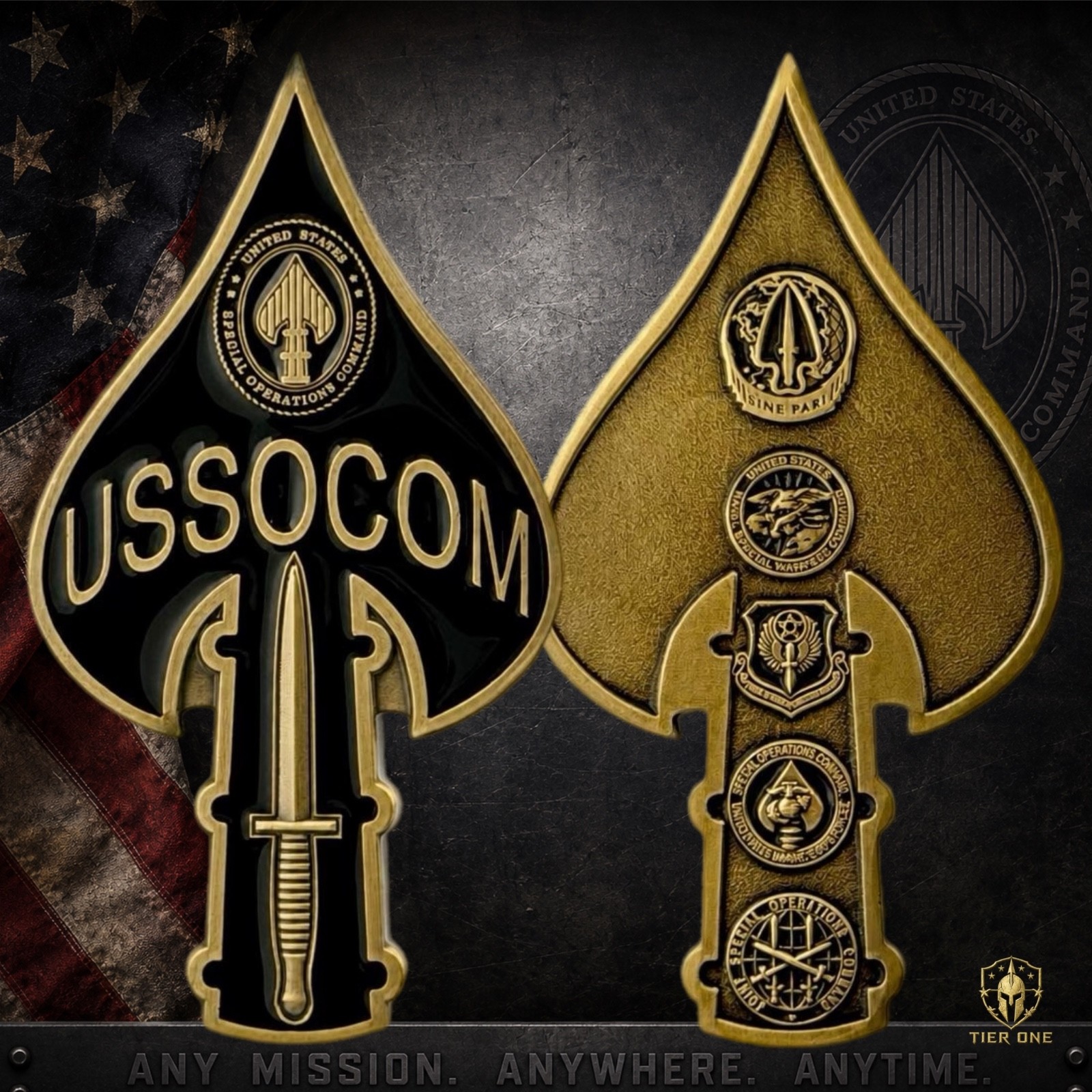 USSOCOM SOCOM Tip of the Spear Challenge Coin 3” US Special Operations Coin JSOC