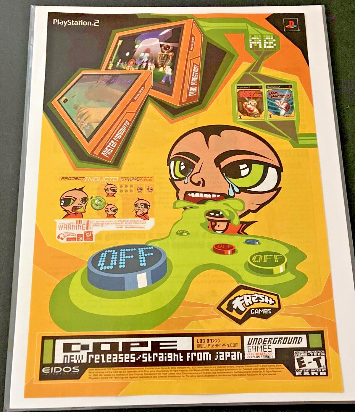 Fresh Games / Mister Mosquito / Mad Maestro - Vintage Gaming Print Ad Wall Art
