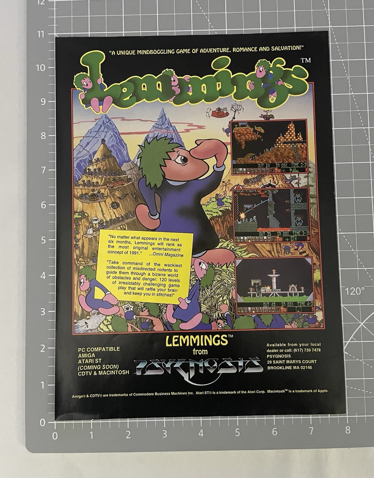 Lemmings 1991 Print Ad Original 90’s Psygnosis Video Game Advertisement