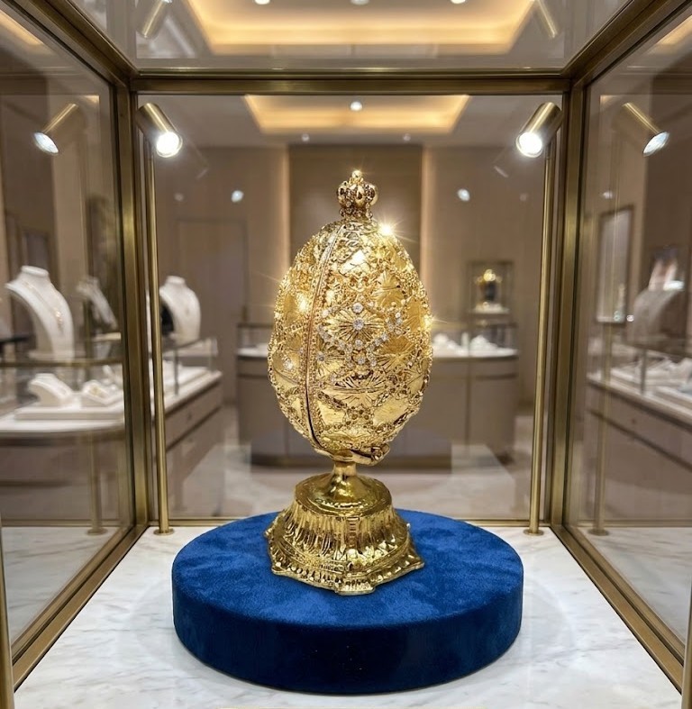 Faberge Egg St Petersburgh Pure Gold deco Fabergé Jewelry