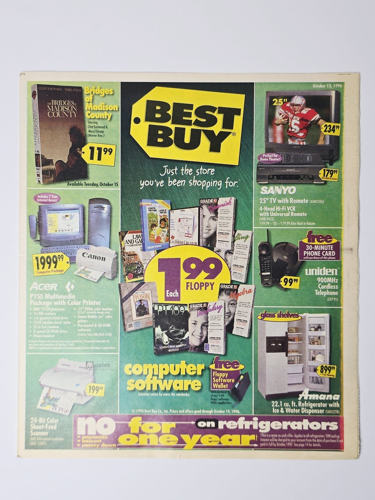 Best Buy Oct 1996 Sega Genesis Computer Software Electronics Newspaper Circular