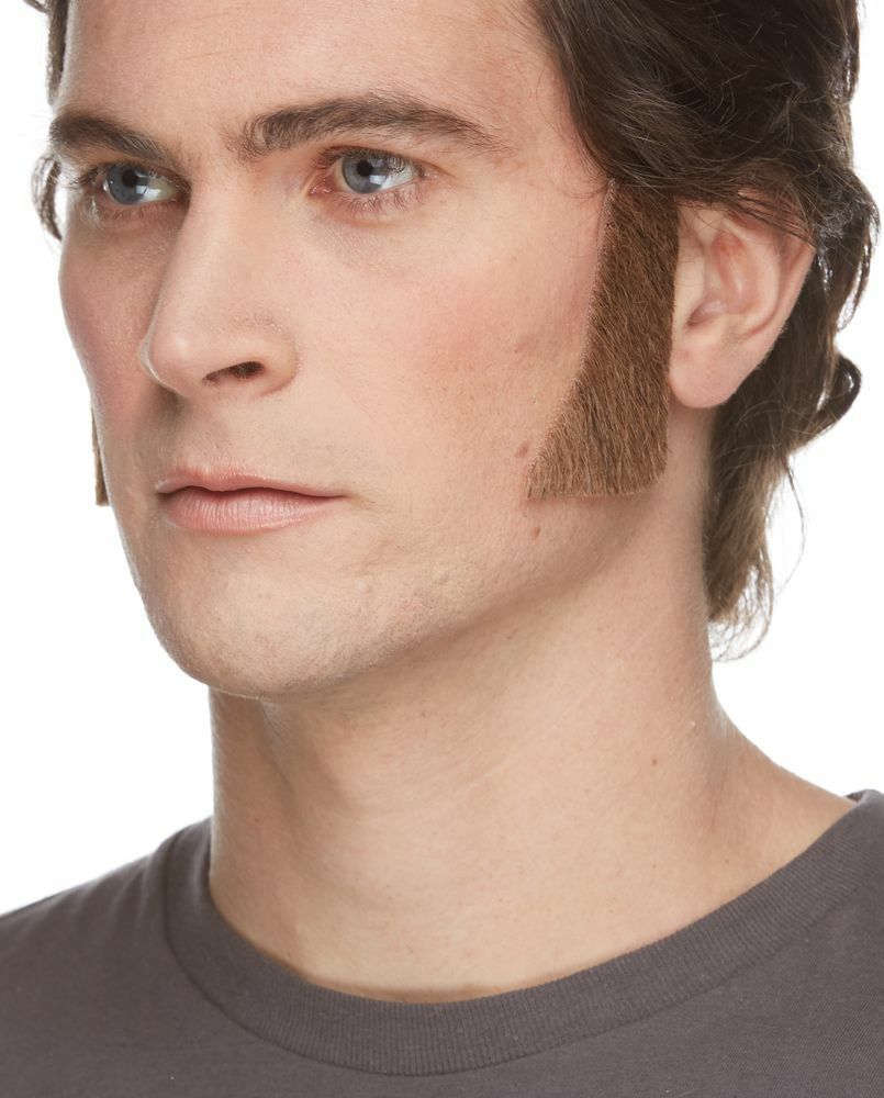 HUMAN HAIR COSTUME SIDEBURNS MUTTON CHOPS BIKER GREASE DICKENS LOGAN WOLVERINE