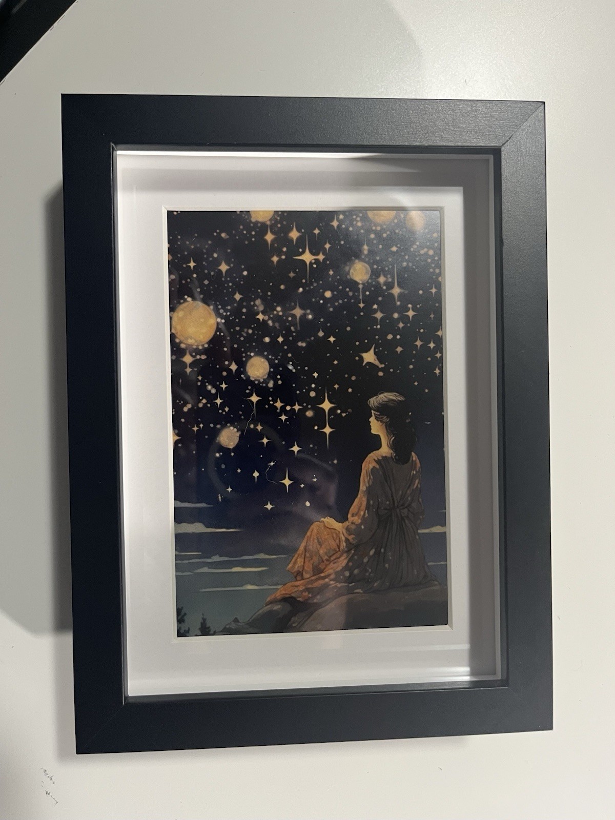 Victorian Spirit Seer Framed Picture Halloween Decor mystical haunted ghost fall