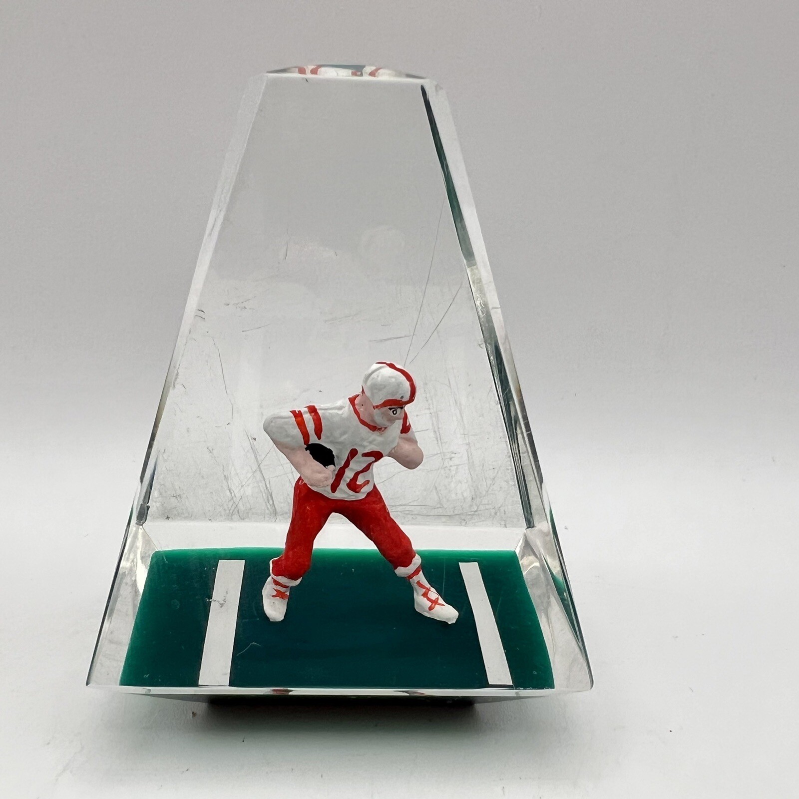 Vintage Football Player Acrylic Desktop Paperweight