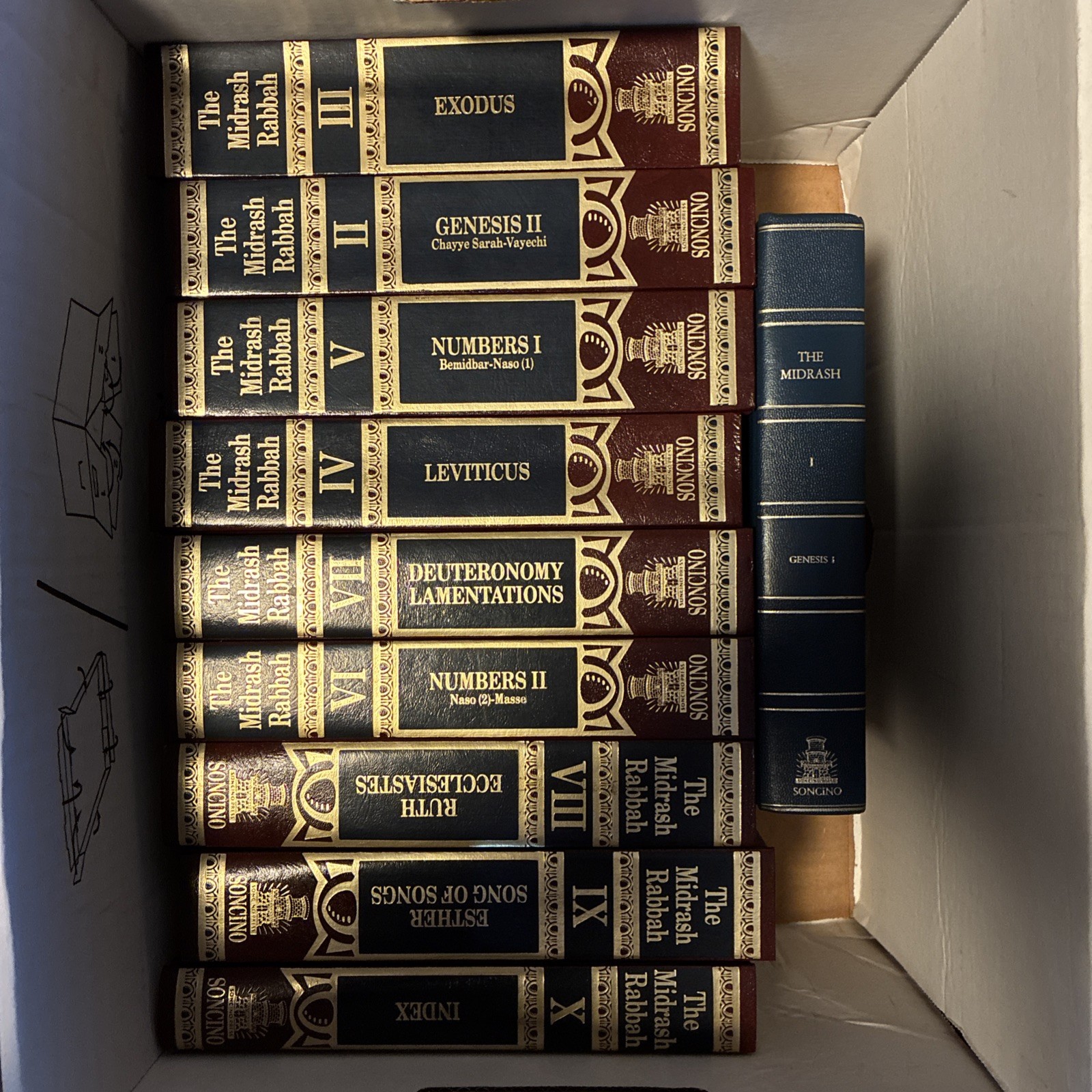 Soncino English Midrash Rabbah 10 Volume Set, Nice