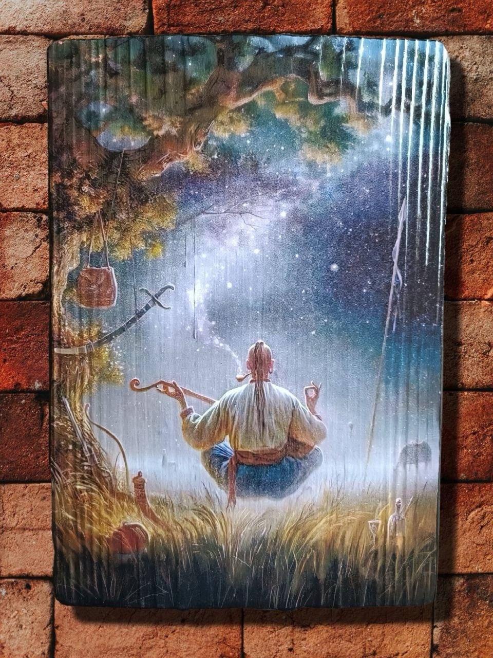 Wooden Panel Cossack Mamai 19x28 cm (7.5x11