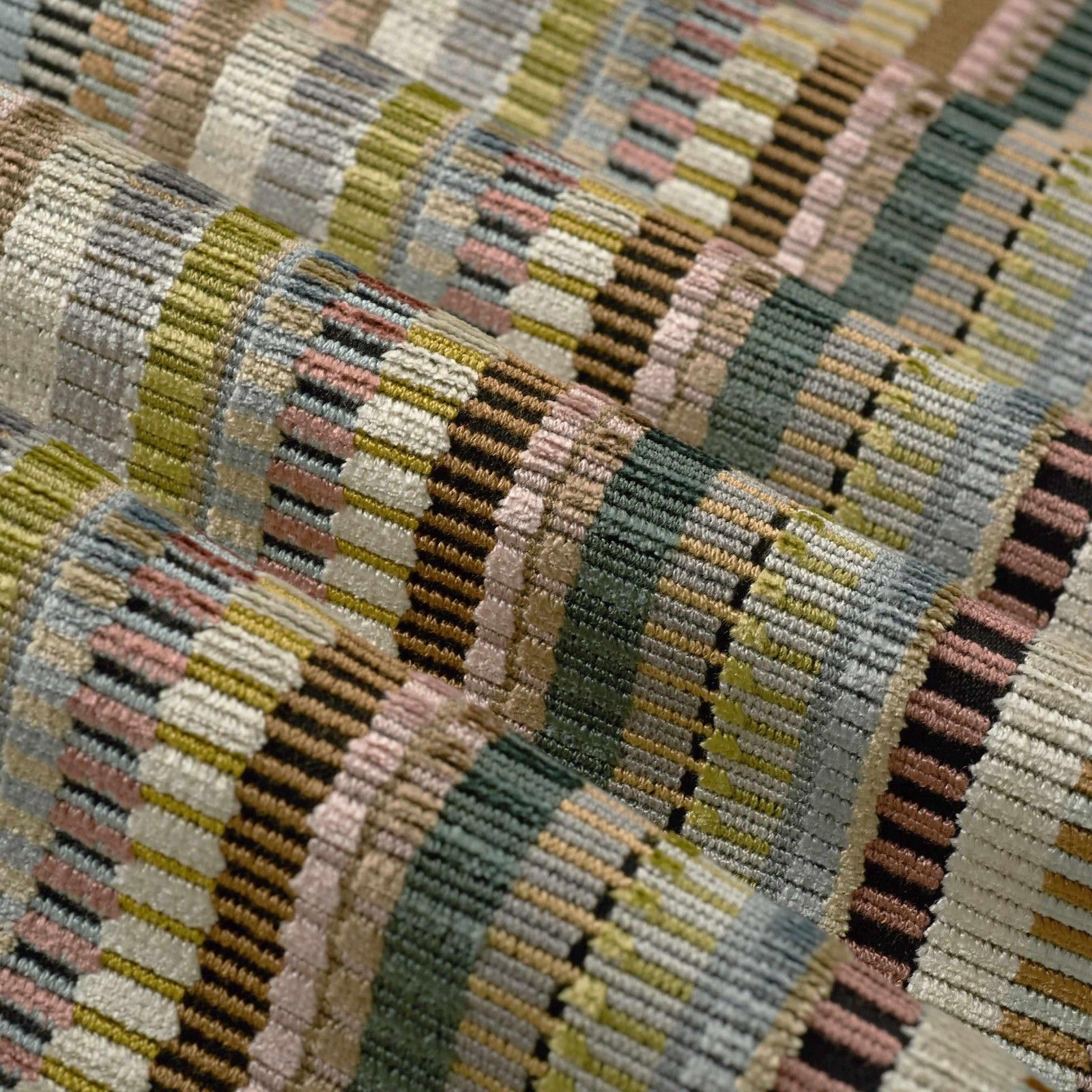 S Harris Contemporary Epingle Velvet Stripe Fabric- Lianxi Velvet Social 1.90 yd