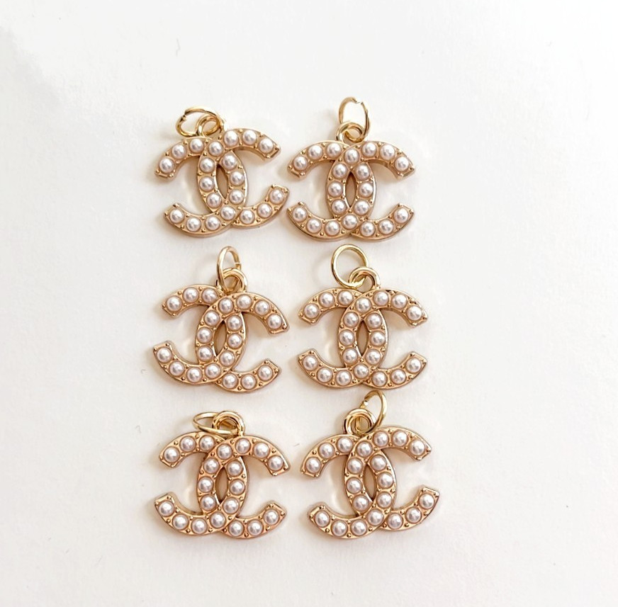 Designer Gold Pearl CC Zipperpull | set of 6 | 18mm