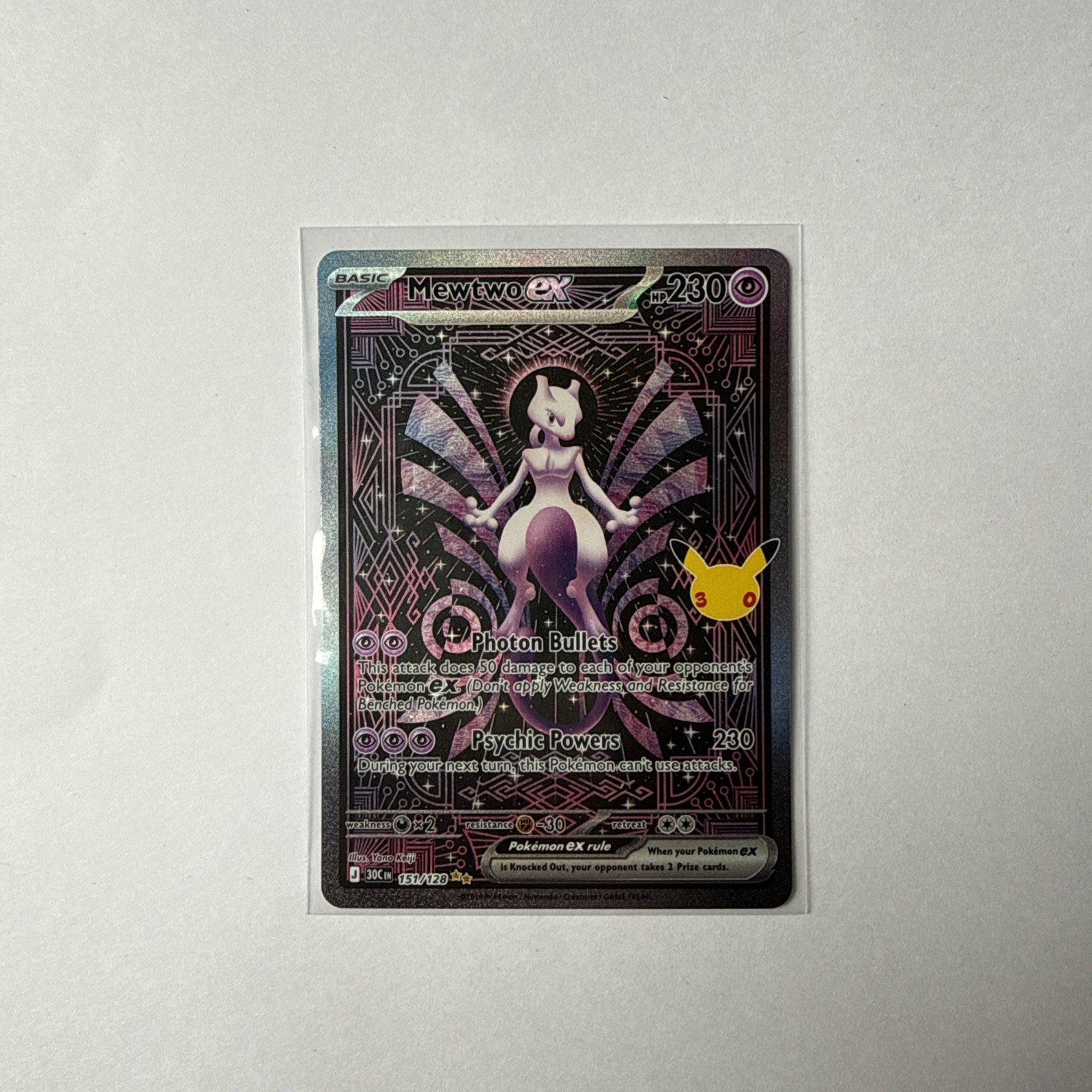 Pokémon 30th Anniversary Mewtwo EX 151/128 SIR Holo English