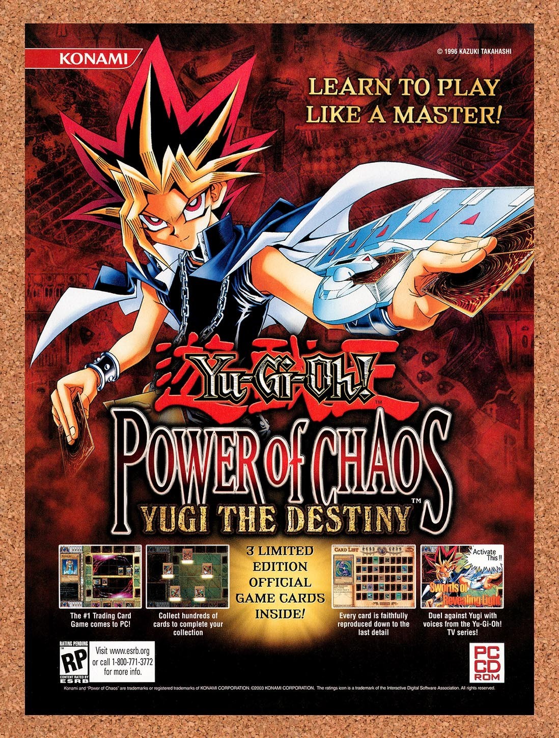 2003 Yu-Gi-Oh Power Of Chaos Yugi The Destiny PC Original Ad / Promo v1
