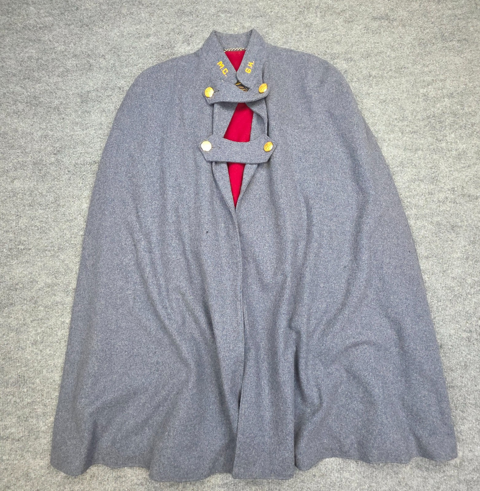 Vtg WW2 1940s WWIl Bruck's Nurses US Navy Gray Wool Cape Coat Cloak *READ