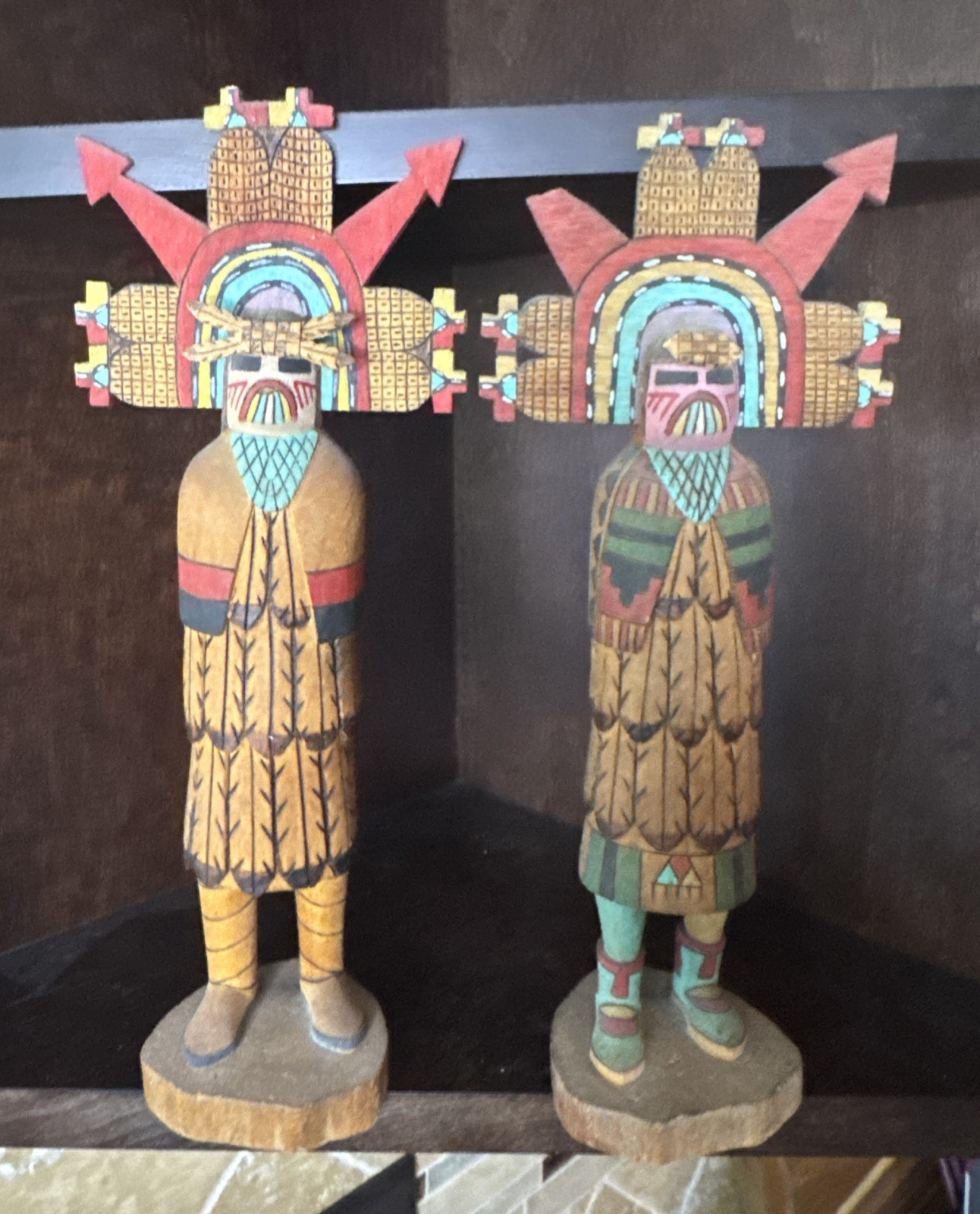 Hopi Leo Lacapa Shalako Man Pair Of 2 As Is Condition