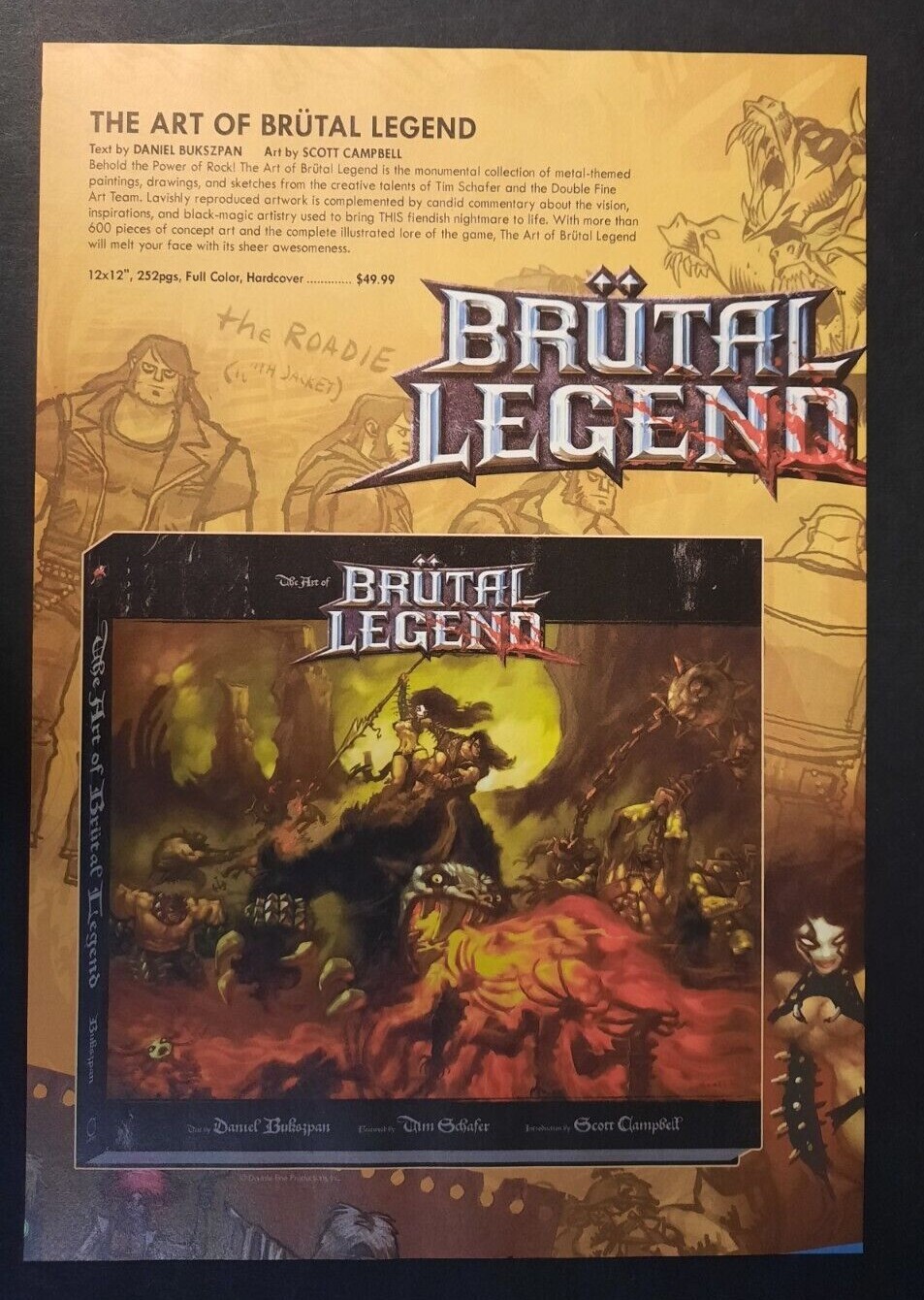 THE ART OF BRUTAL LEGEND ~ Magazine Page PRINT AD