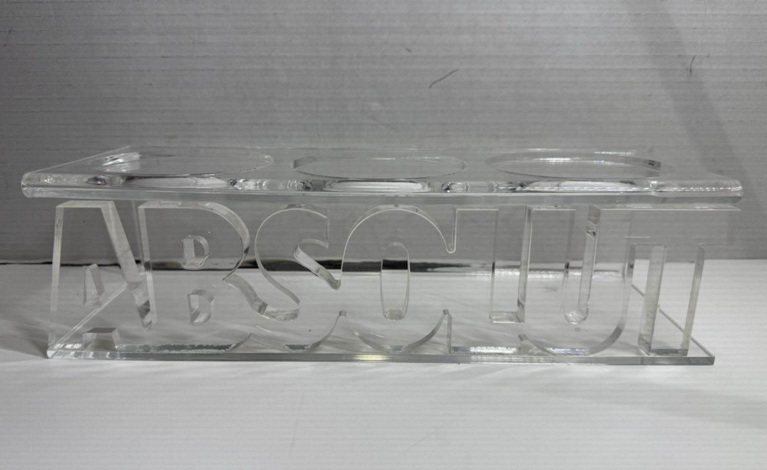 Vintage Absolute Vodka Lucite 3 Bottle Display Stand 12\