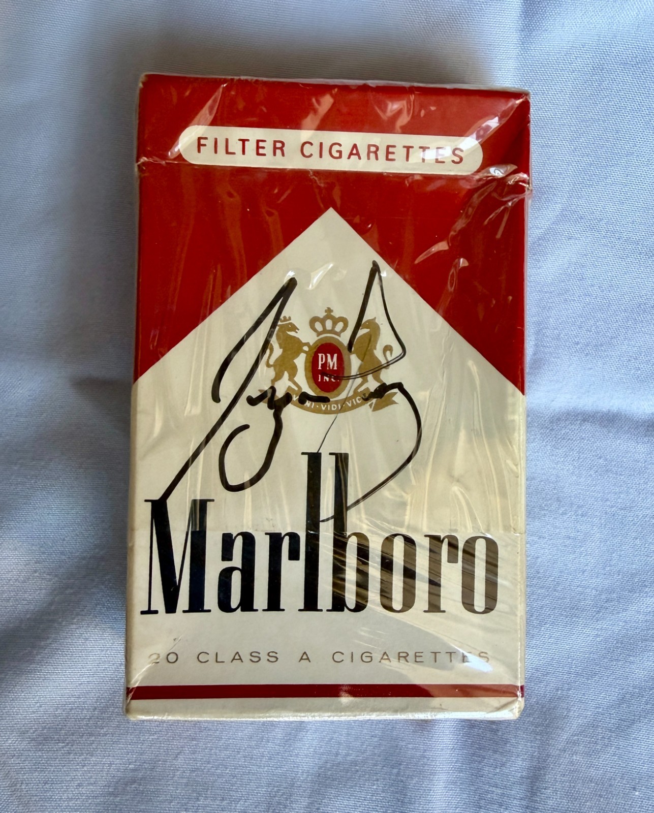 Ayrton Senna Signed “Ayrton” Marlboro Empty Cigarette Box — 1993 Suzuka F1