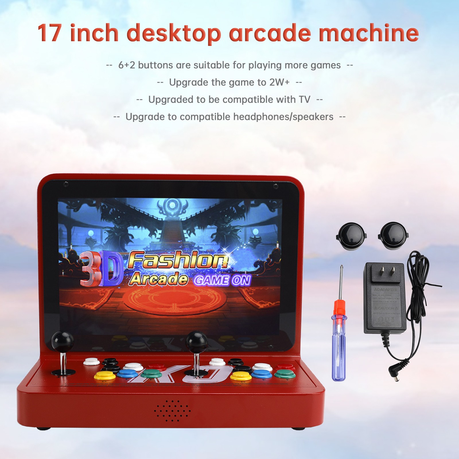 17-inch 23000 Games in 1 Box Arcade Game Console Fit PC 2-4 Players Online Game