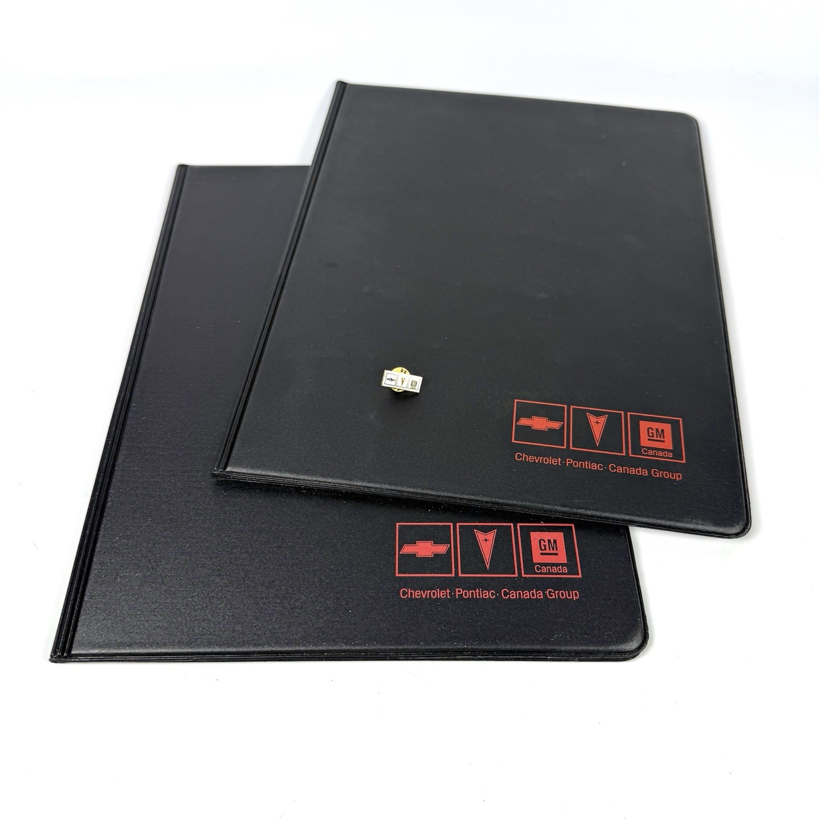 Vintage GM Canada Chevrolet Pontiac Canada Group Dealer Padfolio & Pin Lot 3pcs