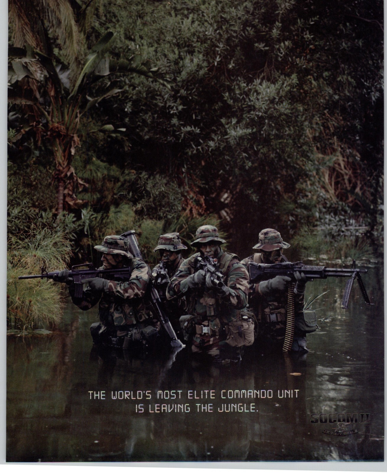 2004 SOCOM II US Navy Seals PS2 Video Game Art Vintage Print Ad Poster