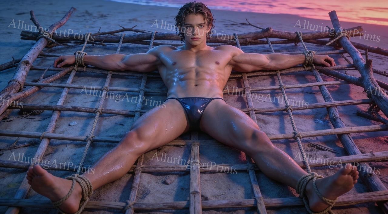 Fantasy Male Model Photo Print Muscular Handsome Shirtless Hunk Abs  -H839