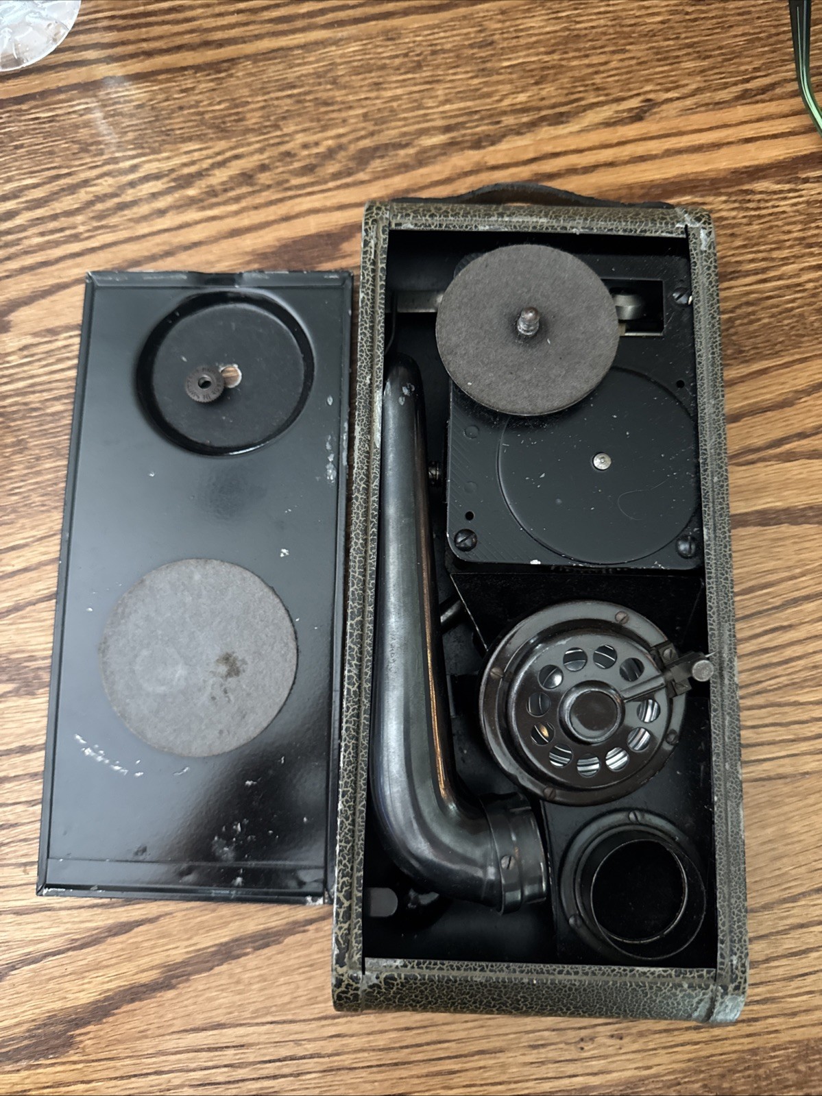 Antique Thorens Excelda Portable Gramophone Phonograph Record Player Swiss 1930s