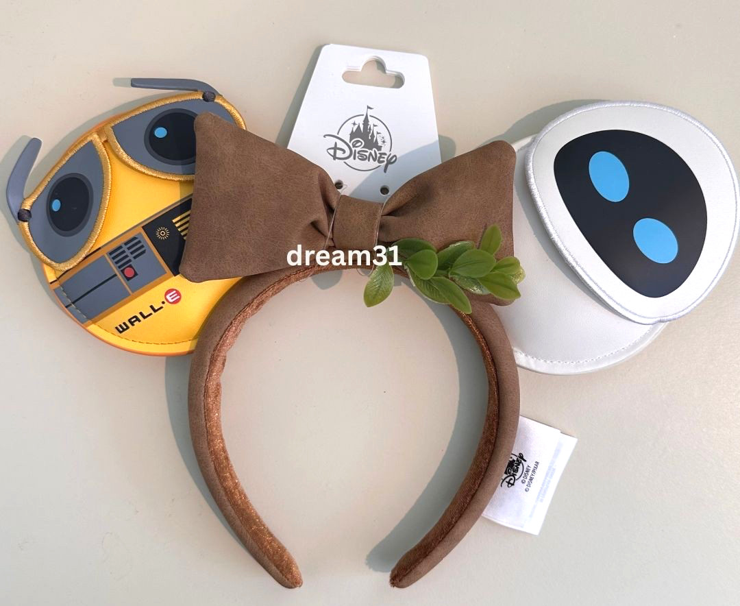 BNWT Disney Parks Pixar WALL•E and EVE Minnie Mouse Headband Ears Adult Size