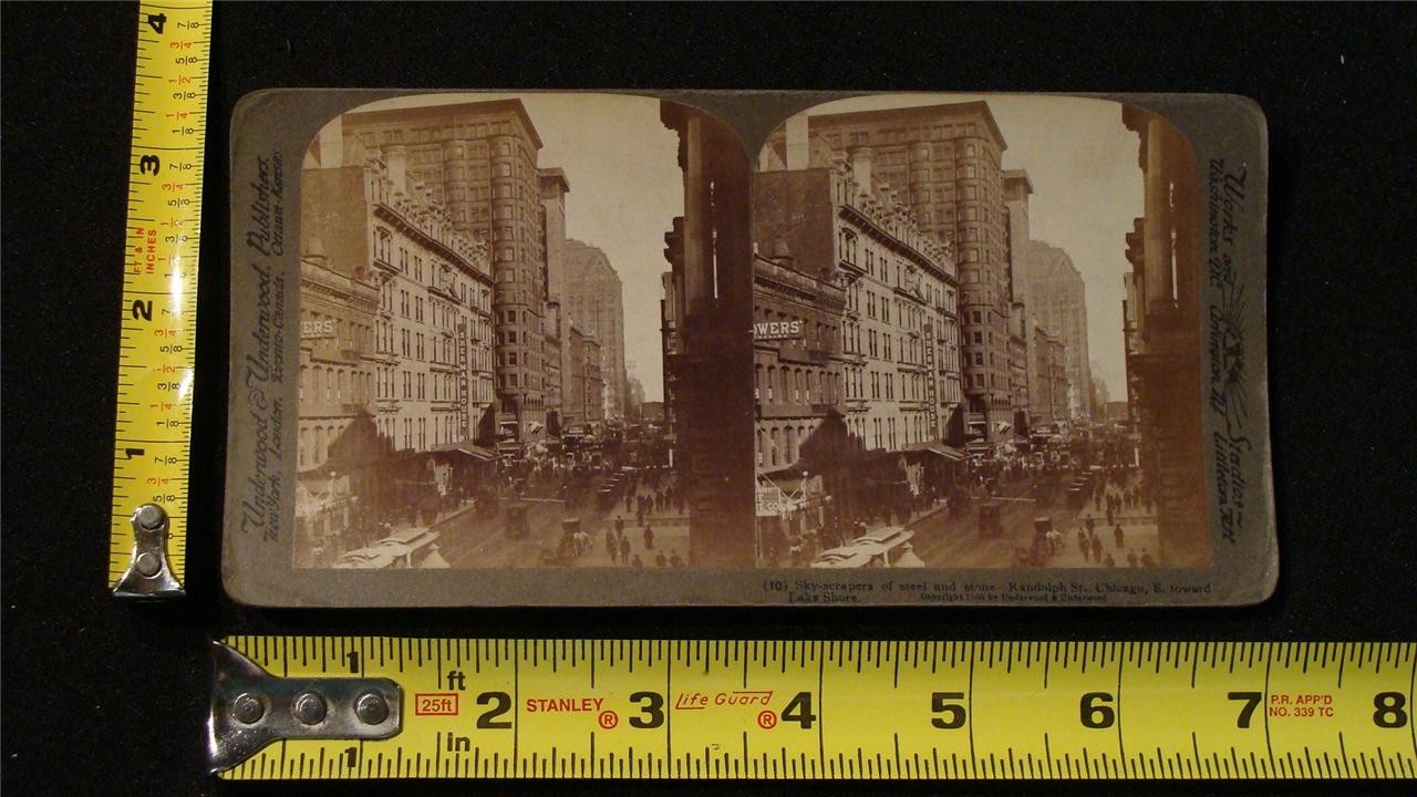 b012, U & U Stereoview, #(10) Street Scene, Randolph St. in Chicago, ILL., c1903