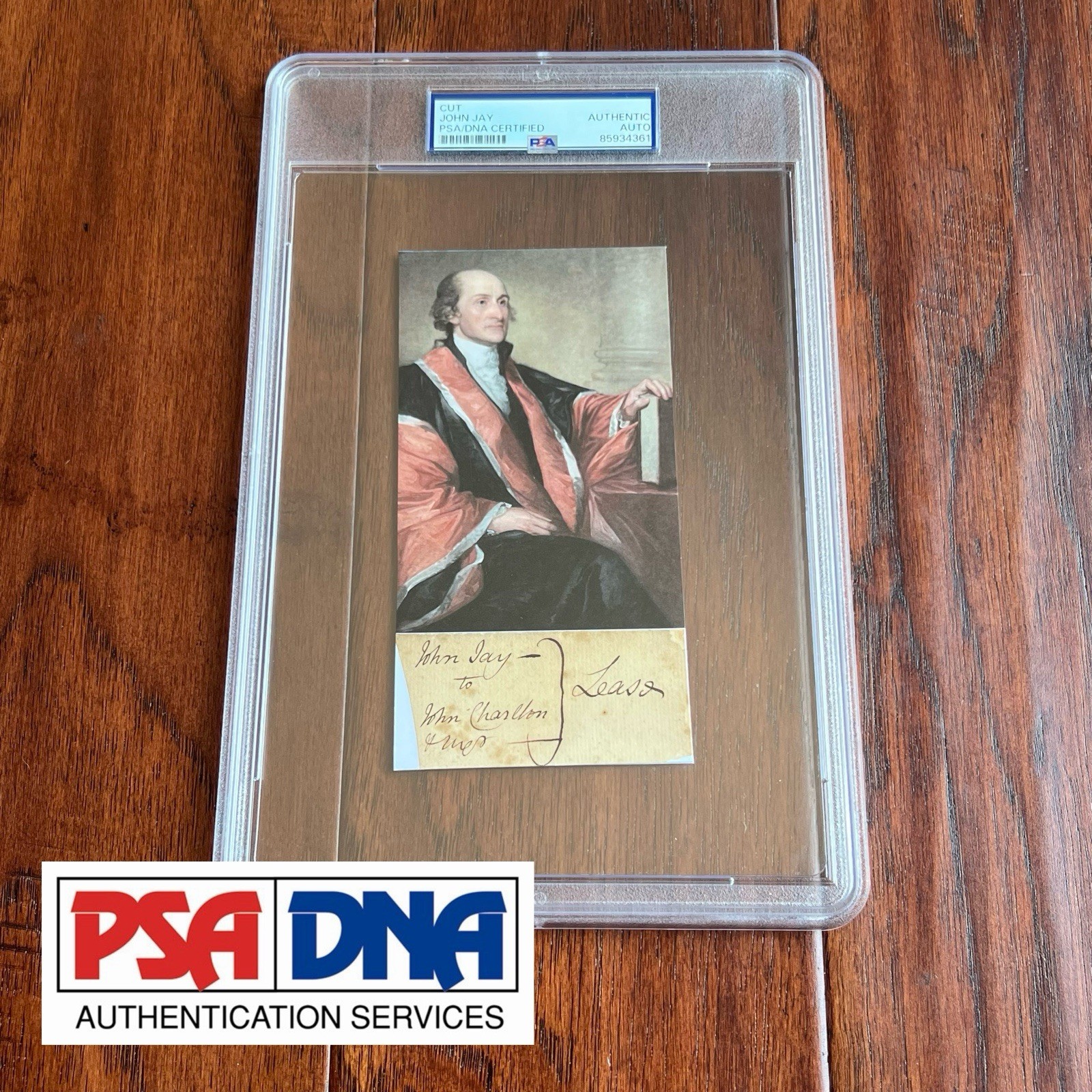 JOHN JAY Founding Father AUTOGRAPH Chief Justice Supreme Court Cut SIGNED * PSA