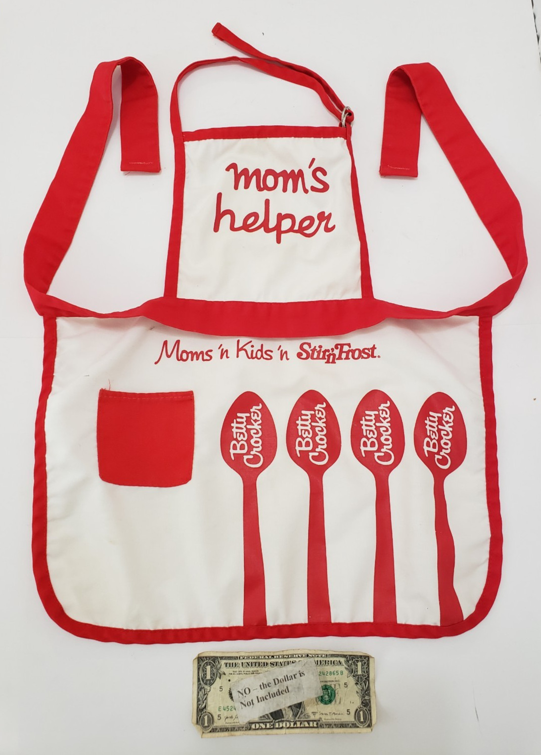 Betty Crocker Vintage Child Kid Apron -  Moms n Kid's Stir n' Frost  Red & White