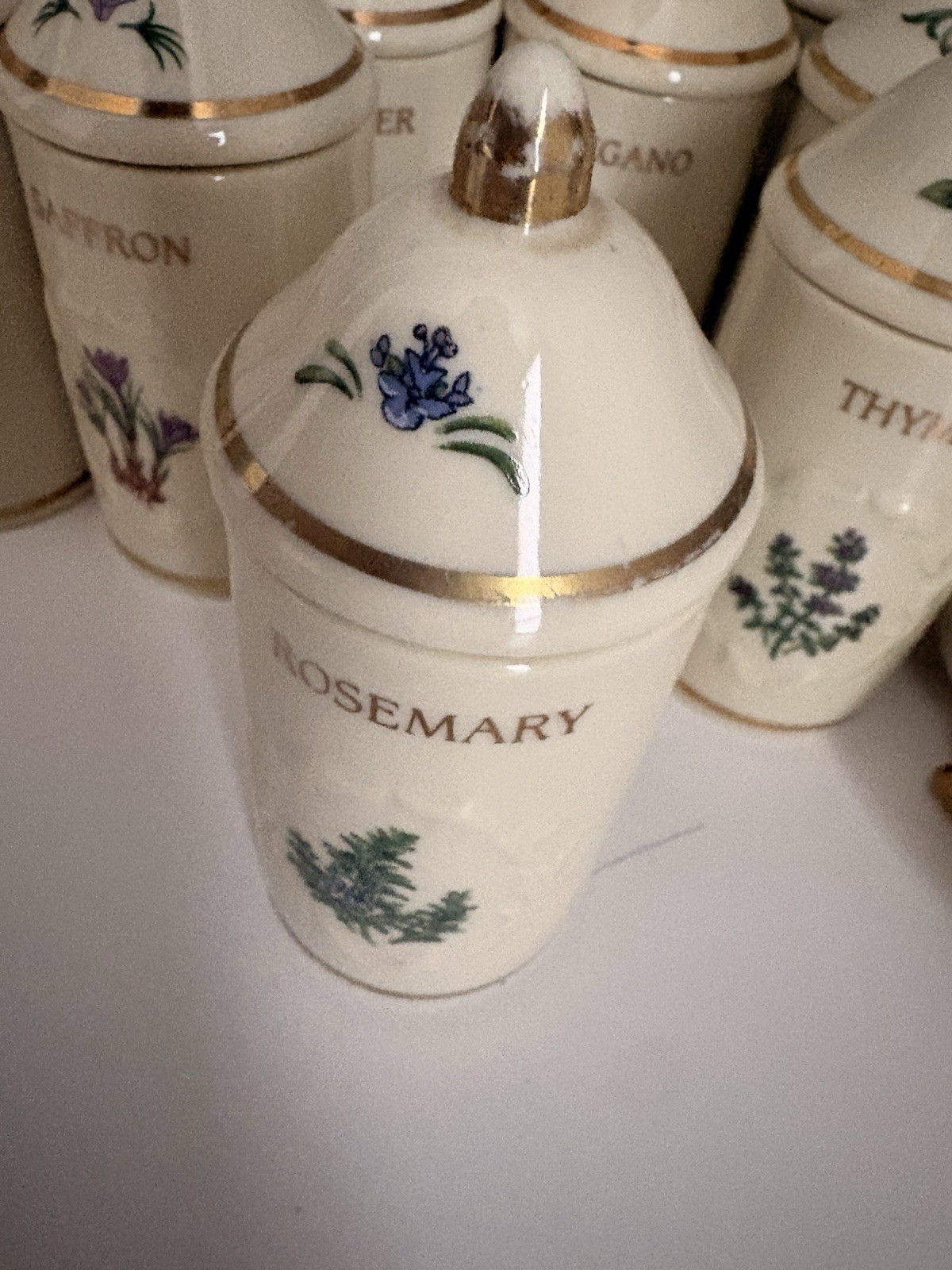 Vintage 1992 Lenox Spice Garden Porcelain Spice Jars 20 Completed Jars 2 lids