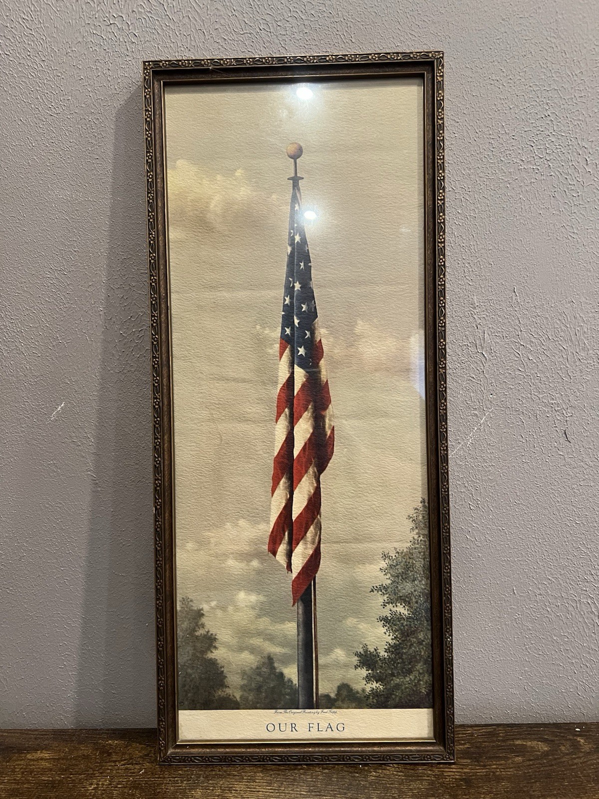 ORIGINAL Antique OUR FLAG American Print Artist FRED TRIPP Copyright McCleary