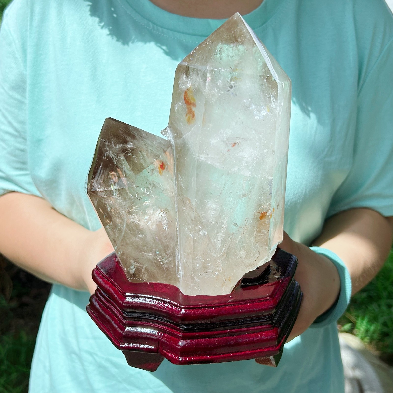 ALL 5LB Natural Smoky Quartz Obelisk Crystal Double Point Healing C3047