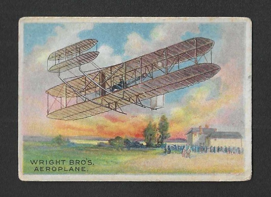 c1910 T28 Khedival Tobacco Card - Oxford Aeroplane Series - The Wright Brothers