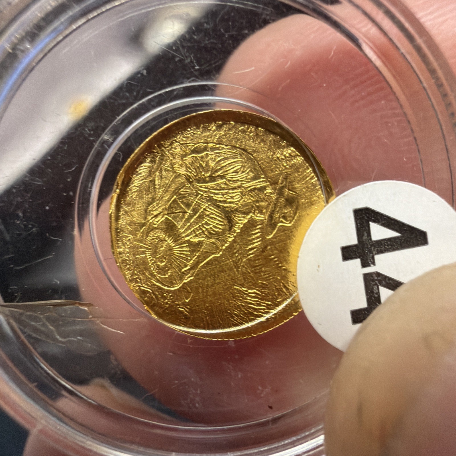 1/100 oz .9999 Fine Gold Round Gold Prospector in capsule
