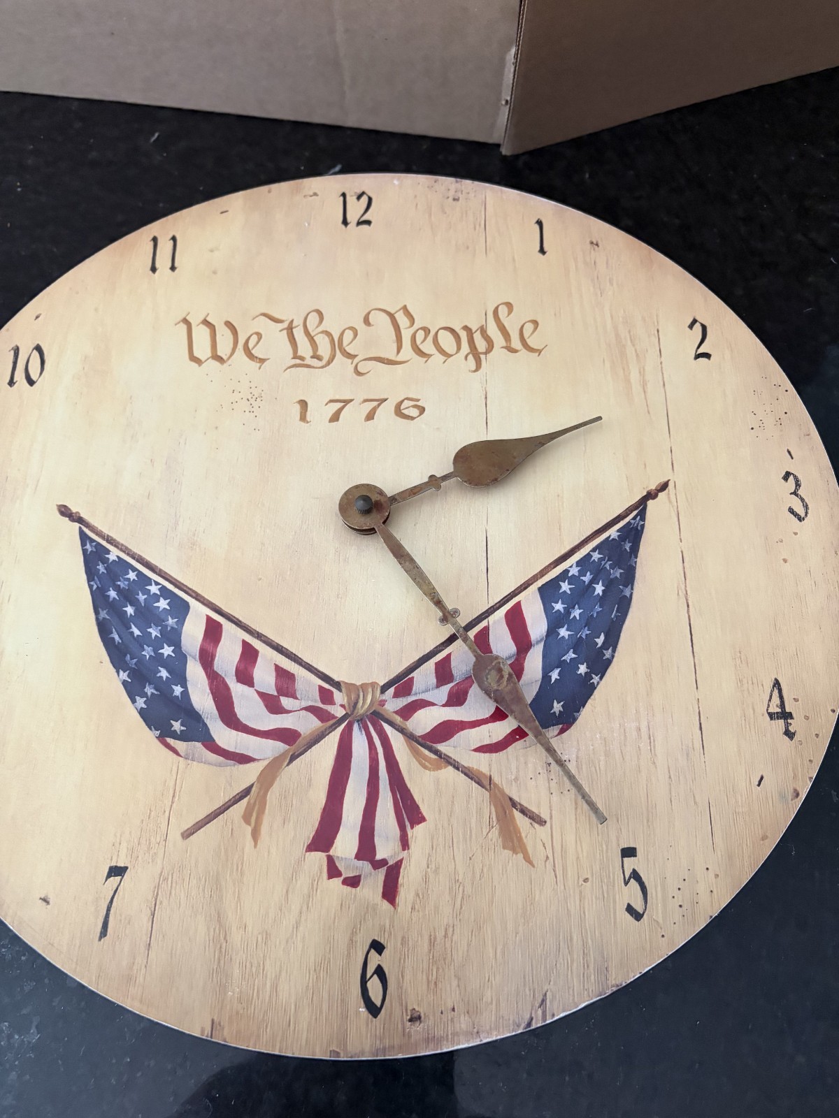 Vintage We The People 1776 Patriotic Wall Clock American Flag Independence Works