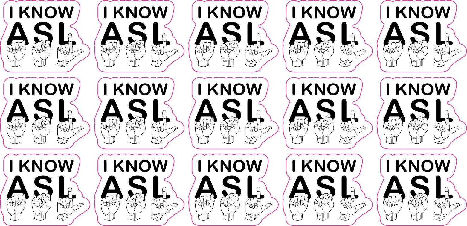 StickerTalk StickerTalk ASL Sign Language Stickers 15 Pack 1x0.8 inches