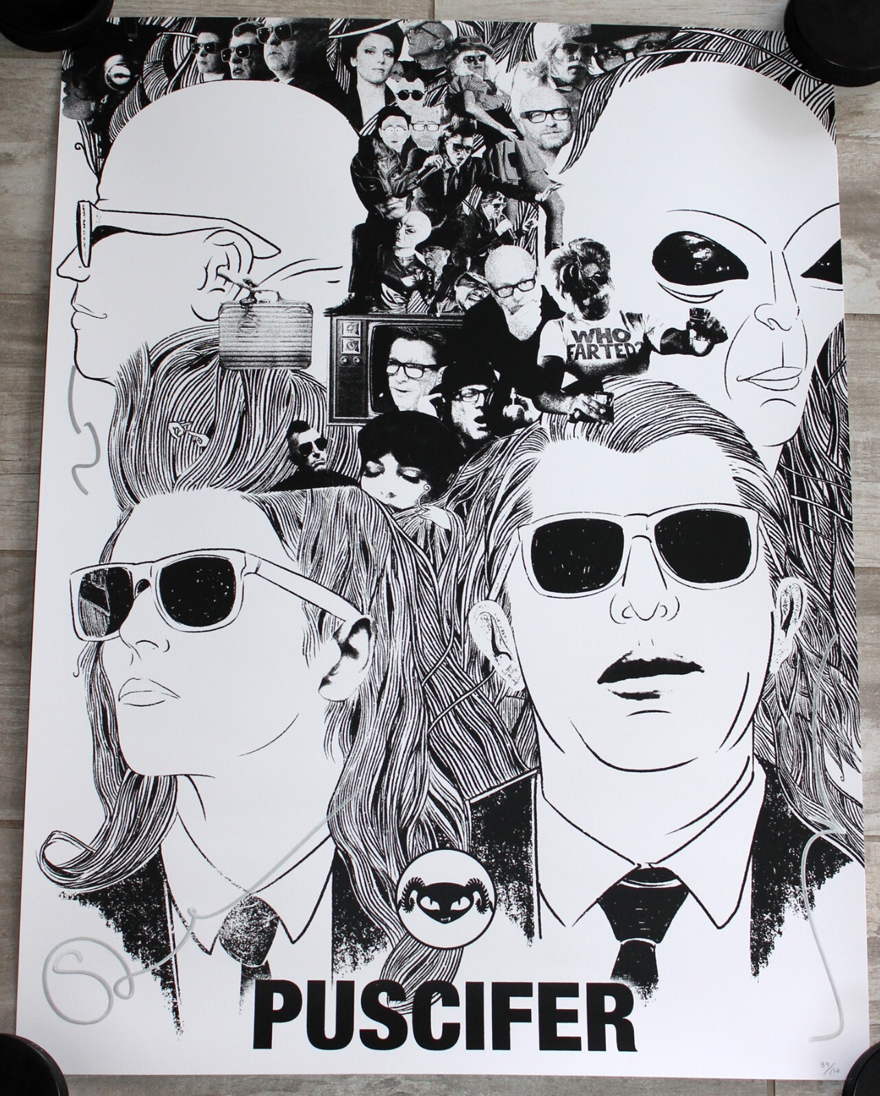 PUSCIFER SIGNED 18x24 2023 TOUR PRINT POSTER MAYNARD JAMES KEENAN TOOL +JSA COA
