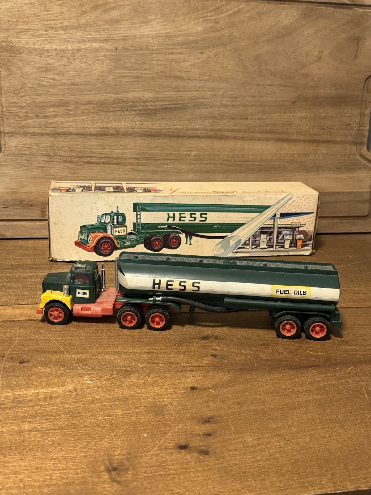 1968 Hess Truck With One Insert And Original Box (Damaged Rear Mirror As Shown)
