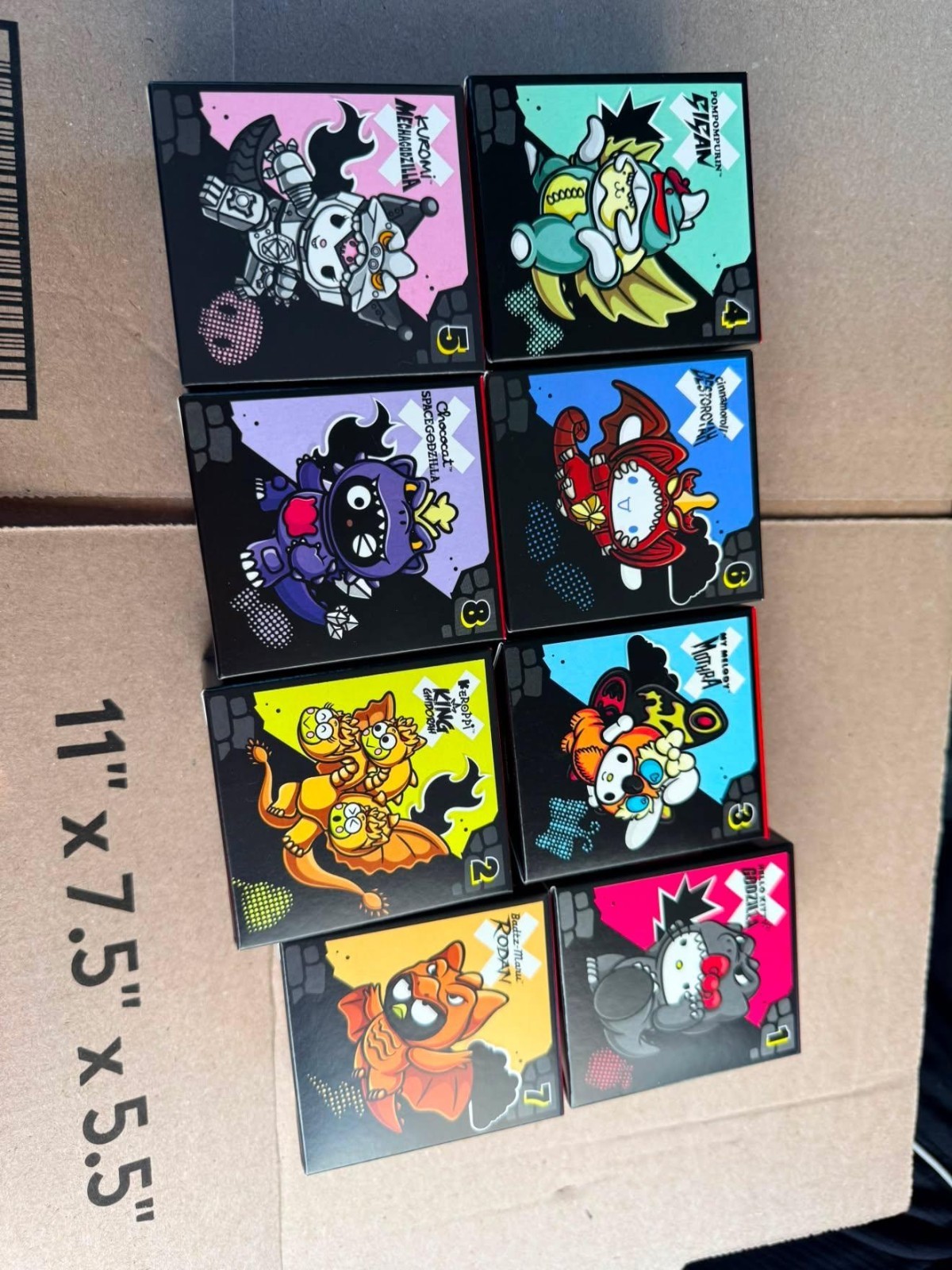 NEW Hello Kitty 2026 Godzilla Set of 8 McDonald Happy Meal Figure COMPLETE  Box