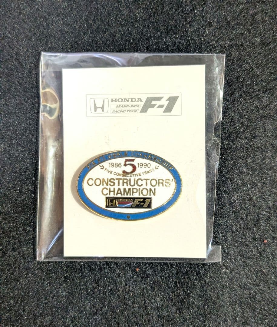 F1 HONDA 1986-1990 5 Consecutive Victory Commemorative Pin Badge